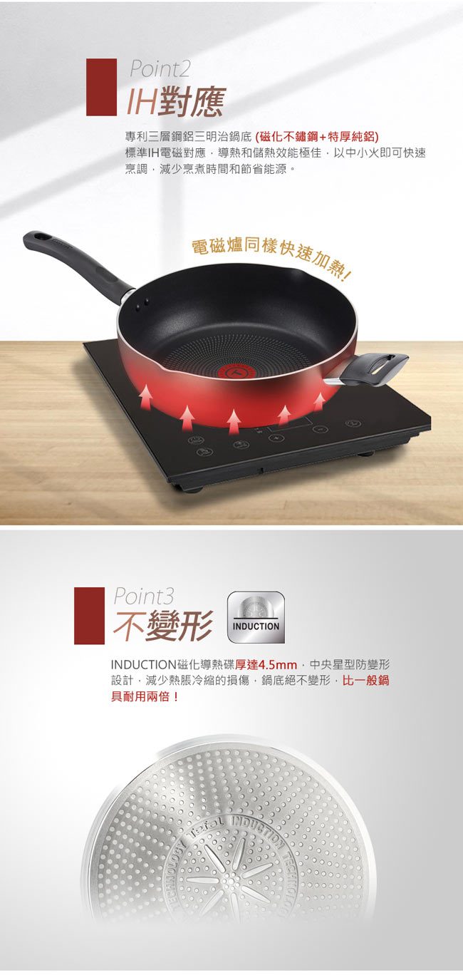 [三件組] Tefal 法國特福極致饗食系列28CM萬用型不沾深平底鍋(電磁爐適用)