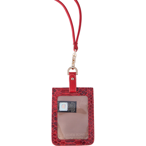 TONY PEROTTI 義大利蟒蛇紋 識別證/行李吊牌 #3300 ( 紅色 )