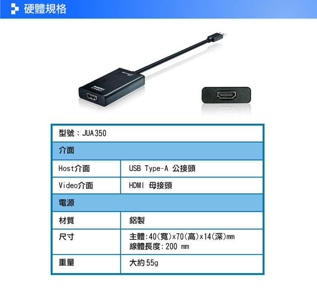 j5create USB 3.0 to HDMI/DVI外接顯卡-JUA350