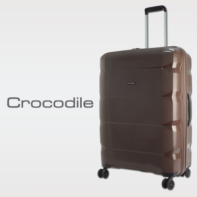 Crocodile PP拉桿箱含TSA鎖-濃情咖-24吋 0111-6624-02