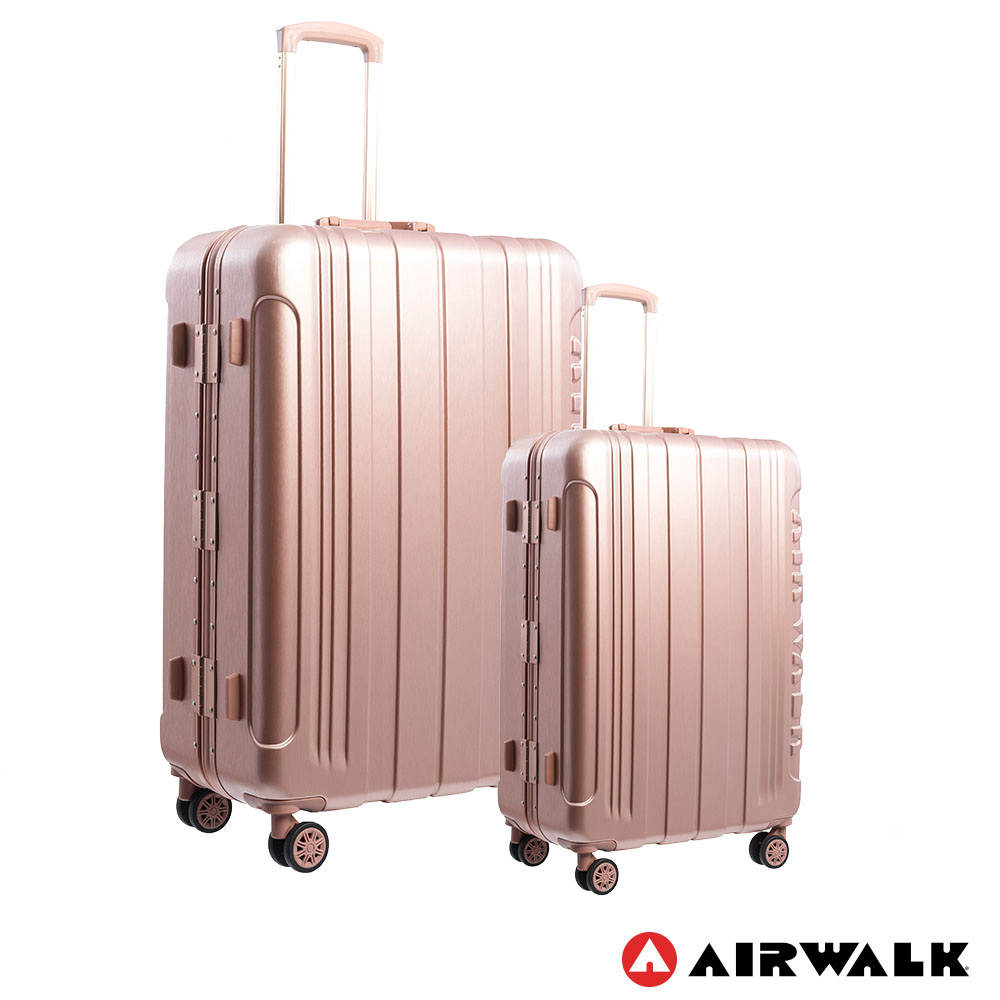 AIRWALK LUGGAGE - 金屬森林 鋁框行李箱 20+28吋兩件組-玫銅金