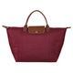 LONGCHAMP Le Pliage系列經典摺疊款式短提把尼龍手提包(中/石榴紅) product thumbnail 1