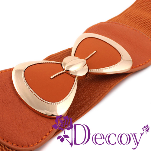 Decoy 裙襬蝴蝶結 金框皮革彈性腰封 四色可選