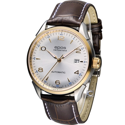 epos Originale 原創系列復古自動機械腕錶-銀/40mm