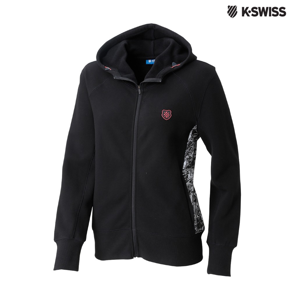 K-SWISS Fleece Jacket時尚連帽外套-女-黑