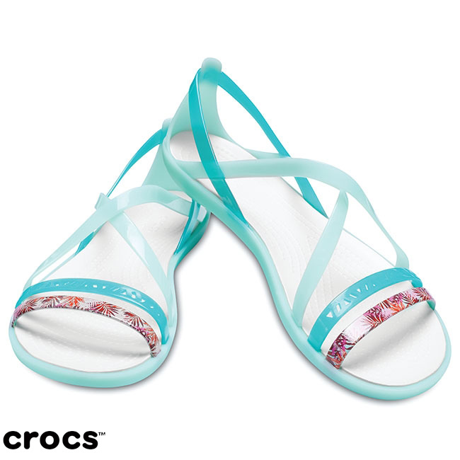 Crocs 卡駱馳 (女鞋) 伊莎貝拉花卉細束帶涼鞋 205150-35I