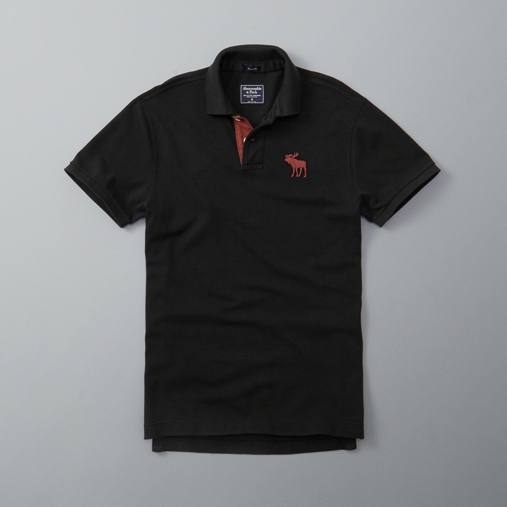 AF a&f Abercrombie & Fitch 短袖 POLO 黑色 187