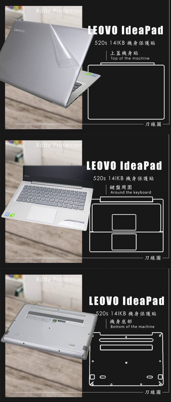 EZstick Lenovo IdeaPad 520S 14 奈米銀抗菌 TPU 鍵盤膜