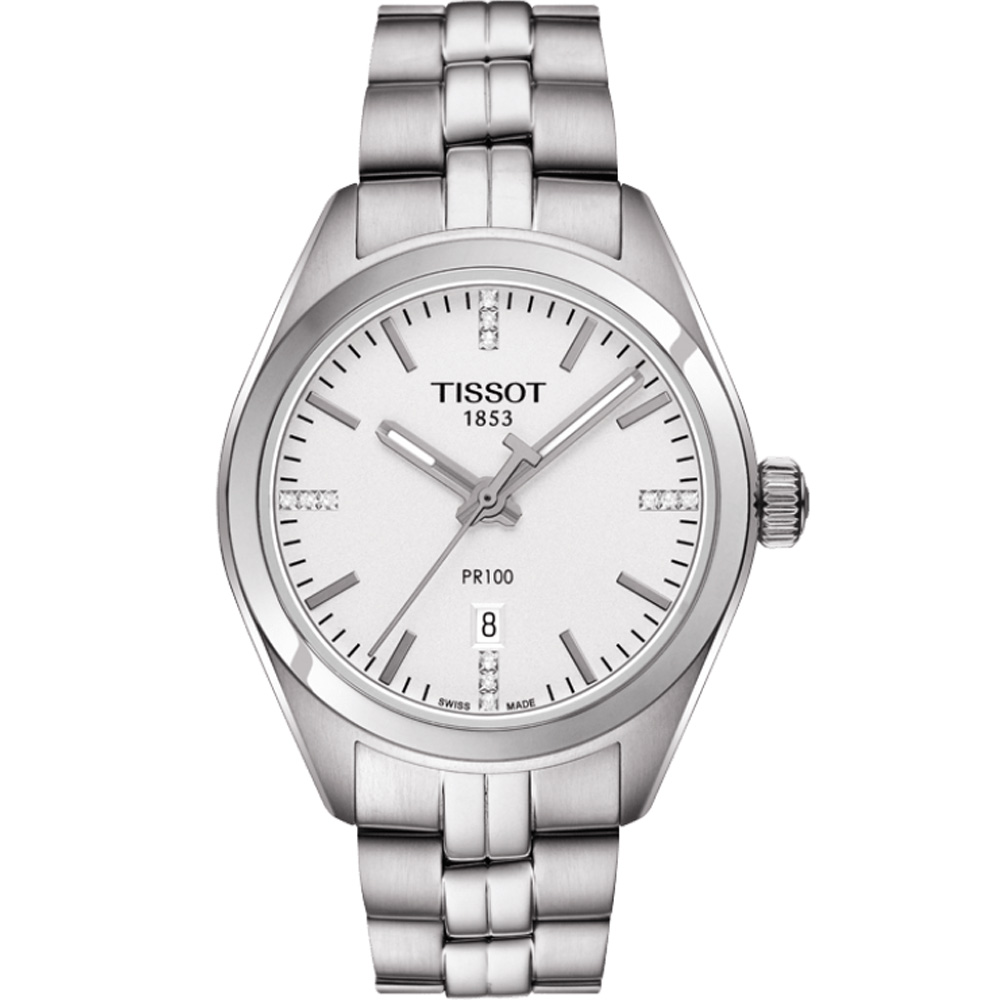 TISSOT 天梭 PR100純粹淑女錶(T1012101103600)-銀/33mm