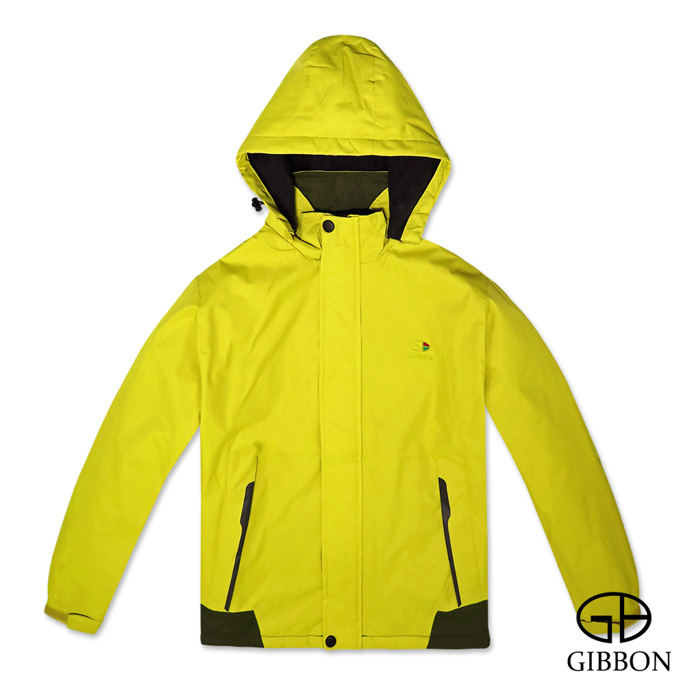 GIBBON 抗寒防潑水內刷毛衝鋒衣外套‧黃色