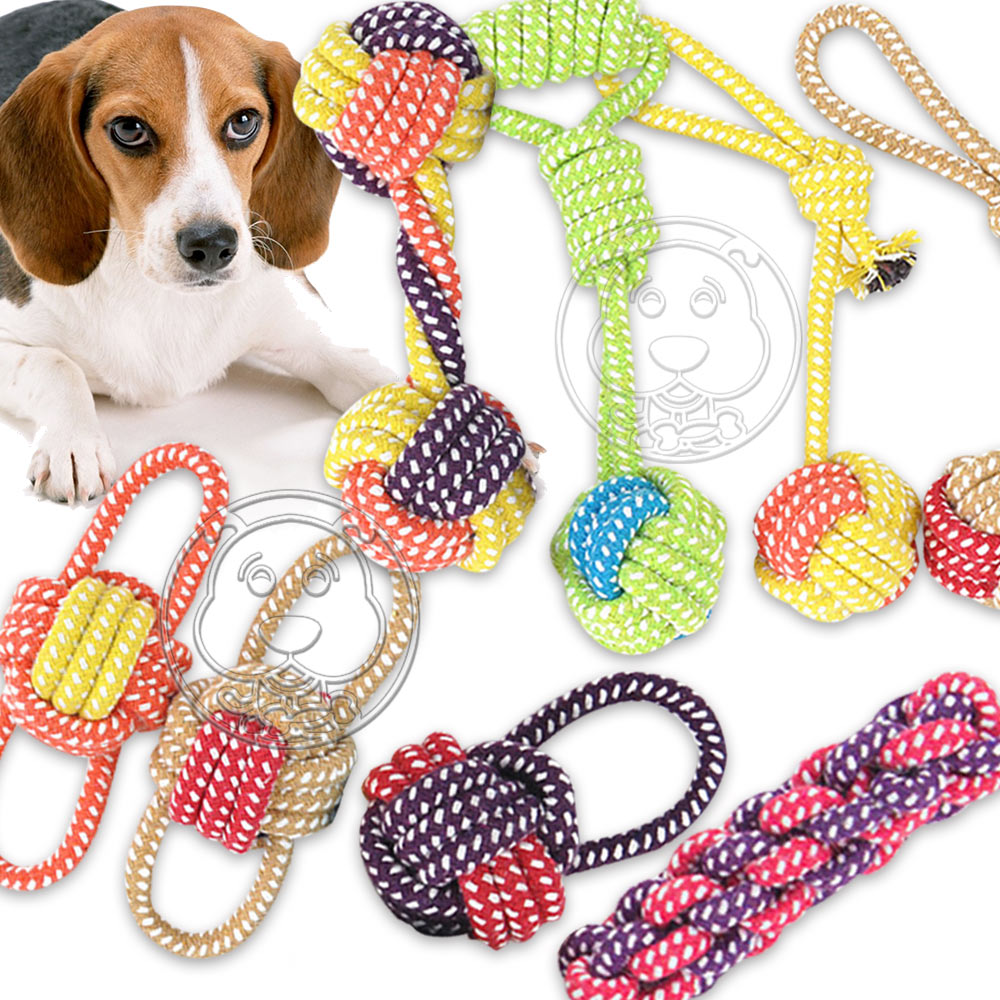 DYY》艷色多彩棉質結繩球啃咬拉力系列狗玩具m號隨機出貨