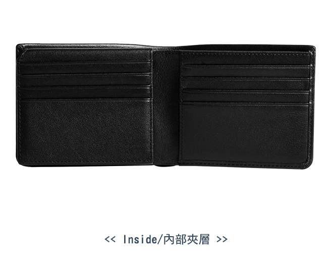 BRAUN BUFFEL - DELOS提洛斯系列12卡左上翻皮夾 - 時尚黑