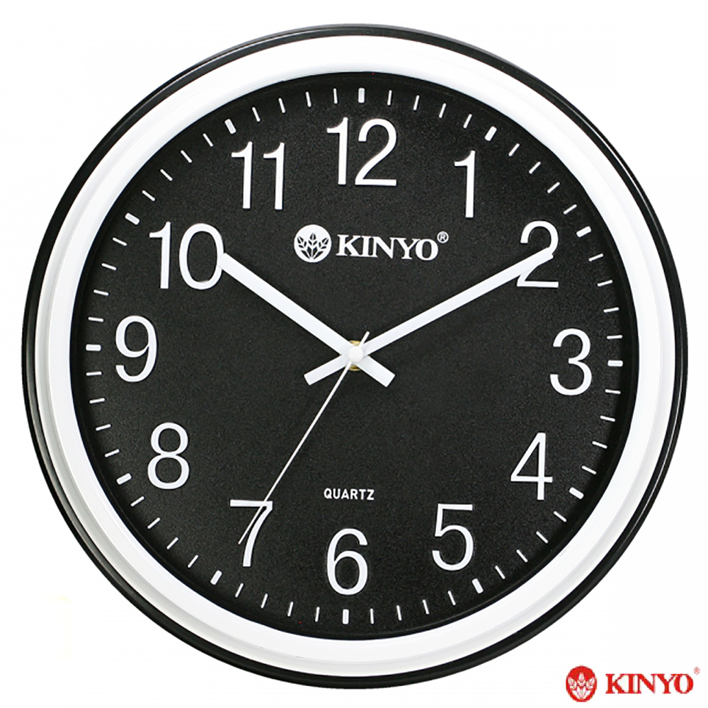 KINYO簡約浮雕靜音掛鐘(CL-125)
