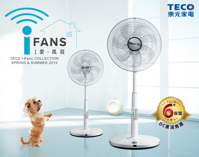 TECO東元 iFans 16吋DC直流微電腦智慧溫控立扇電扇 XA1684BRH