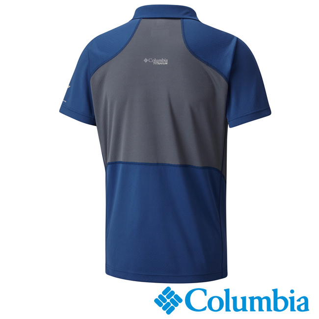 Columbia 哥倫比亞 男-鈦防曬15涼感快排短袖POLO衫-藍色AE0634