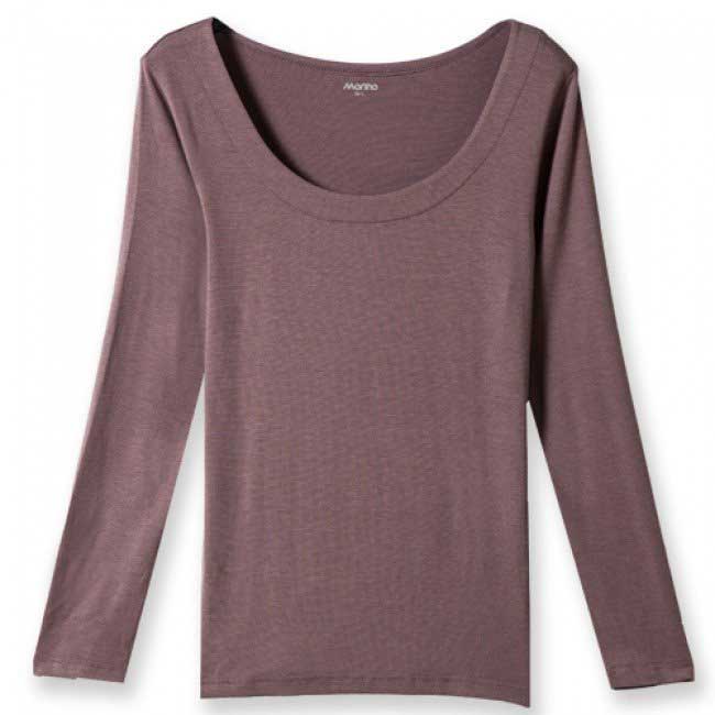 衛生衣女 發熱衣 長袖T恤 U領衫(超值3件組)MORINO