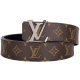 LV M9821T MONOGRAM 品牌字母釦雙面皮帶(咖啡色) product thumbnail 1