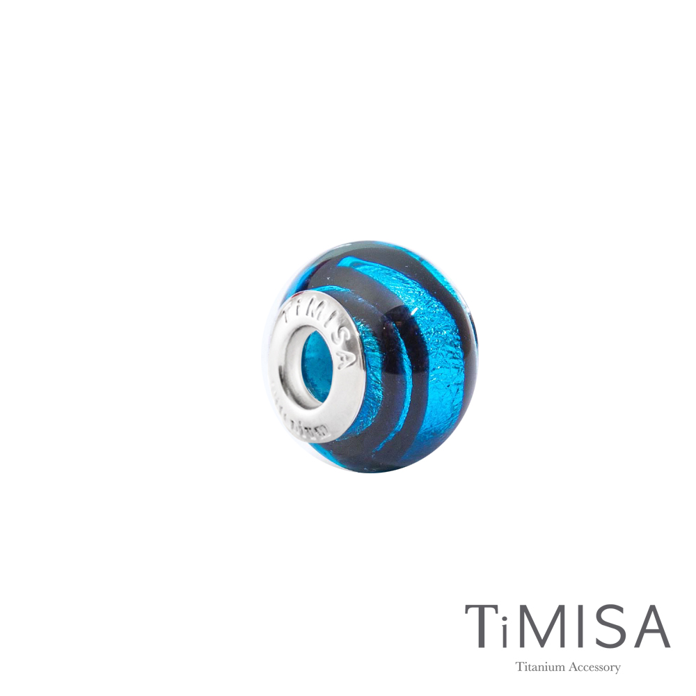 TiMISA《流暢-藍(11MM)》純鈦琉璃 墜飾串珠