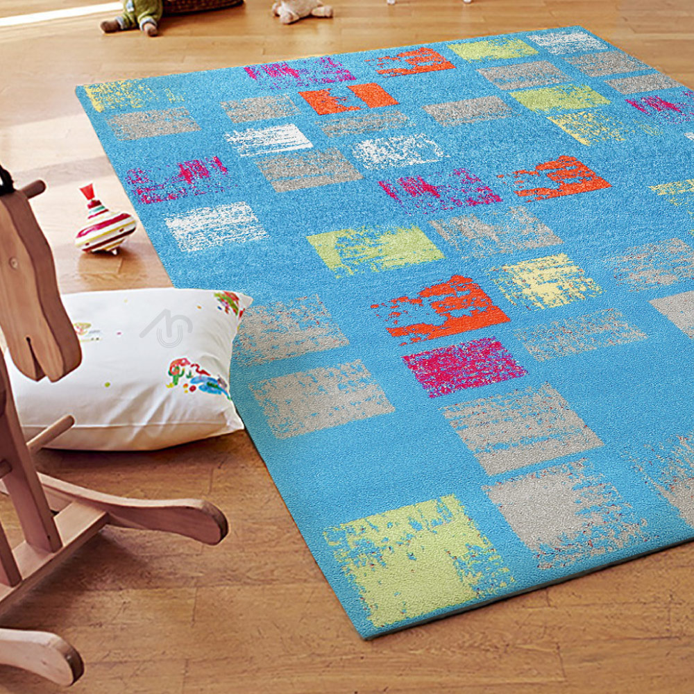 ESPRIT-Zara藍色情境短毛地毯-80x150cm
