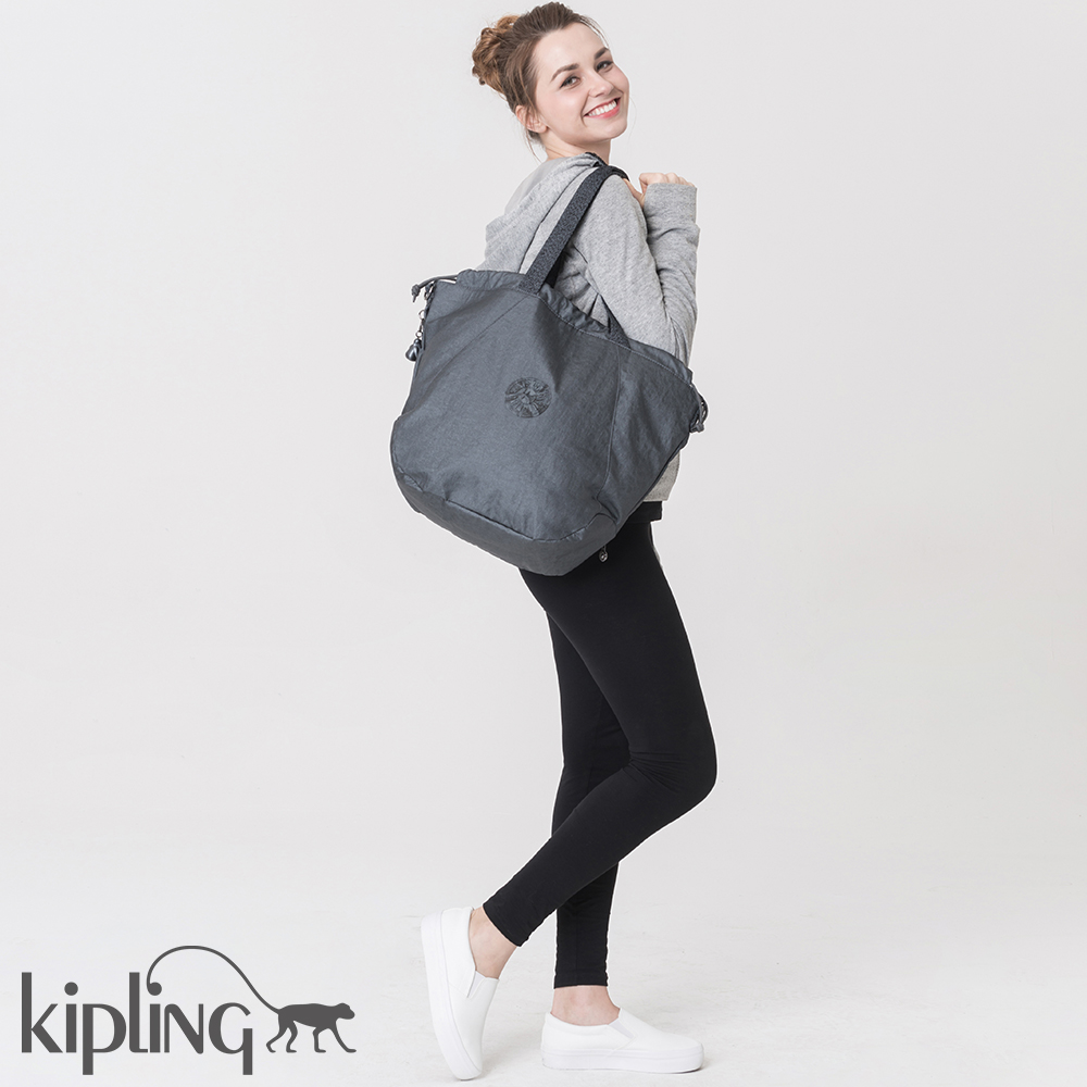 Kipling 斜背包 深藍素面-大