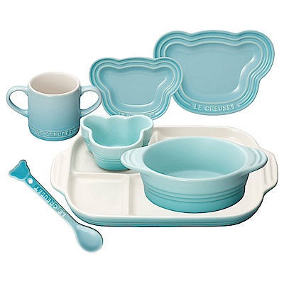 LE CREUSET Baby系列-瓷器嬰兒餐桌用具套組 7入