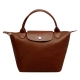 LONGCHAMP Veau Foulonne短提把小牛皮水餃包(小-褐色) product thumbnail 1