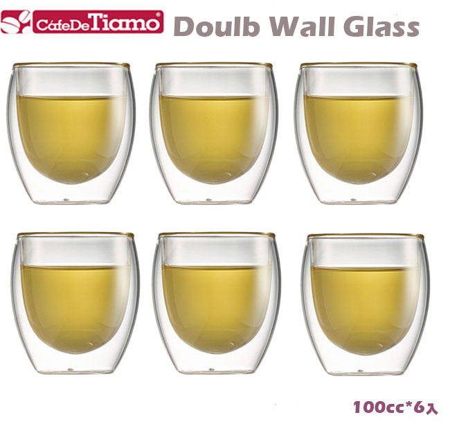 Tiamo DC-XL-1602雙層玻璃杯 100cc / 6入(HG2052)