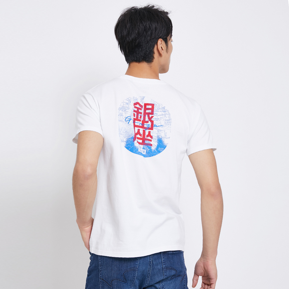 EDWIN 東京系列TOKYO MAP反光短袖T恤-男-白色