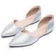 DIANA都會時尚--魅力質感異材質菱格紋真皮平底鞋-銀 product thumbnail 1