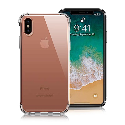 xmart for iphone x 清透高質感tpu+pc手機保護殼-白