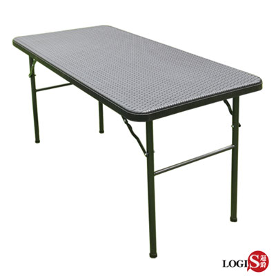 LOGIS邏爵~黑桌面多用途122*61CM塑鋼折合桌/會議桌/露營桌/野餐桌