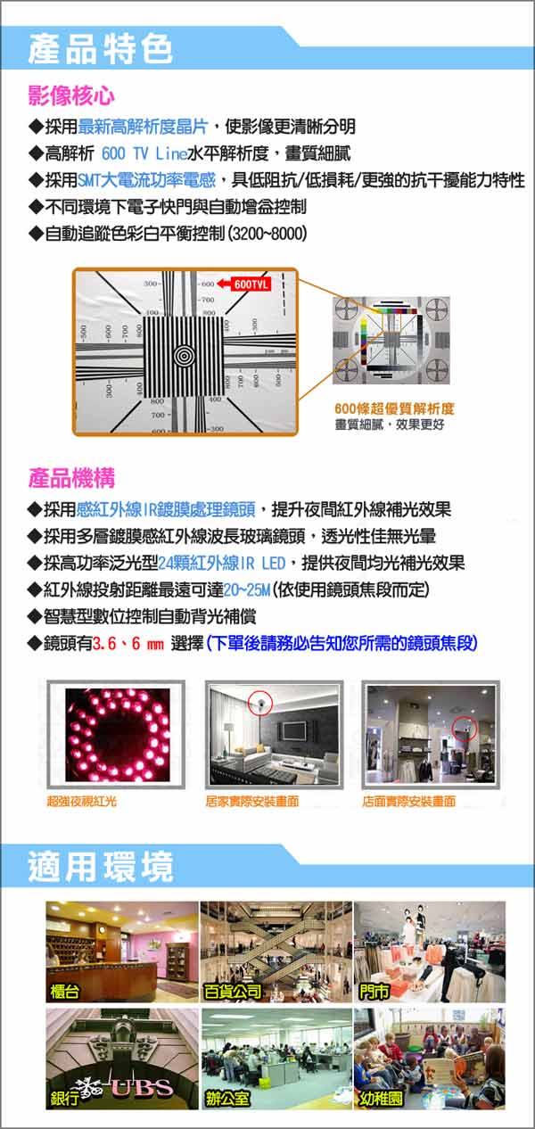 【KINGNET】監視器攝影機-全民監控2號 24夜視紅外線燈 600條晶片