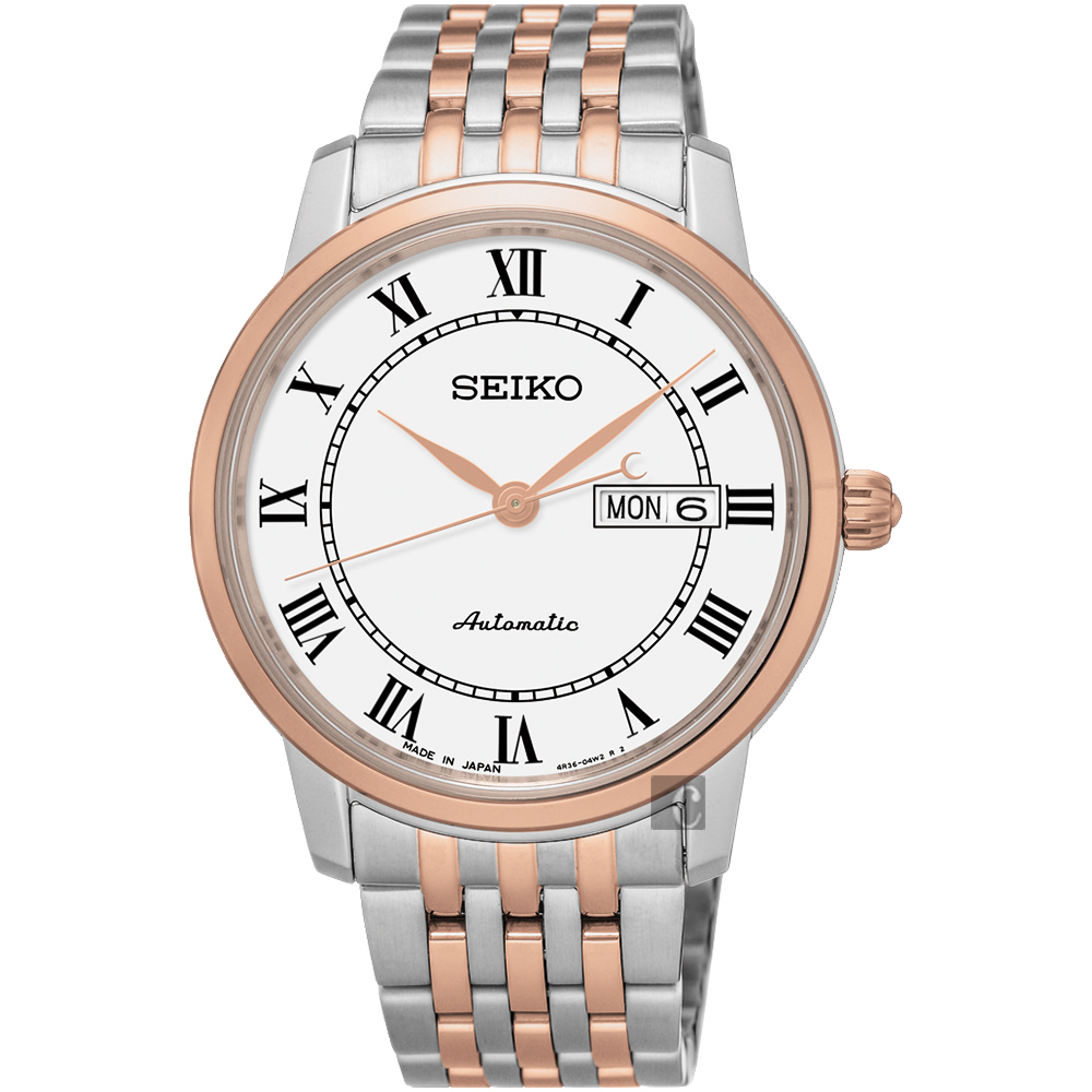 SEIKO精工 Presage 羅馬經典機械腕錶(SRP766J1)-白x雙色版/40mm product image 1
