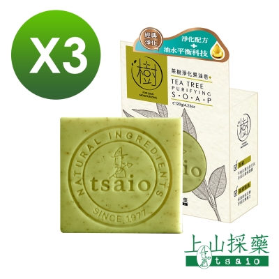 tsaio上山採藥-茶樹淨化果油皂 120g*3入