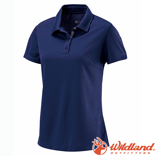 Wildland 荒野 W1621-72深藍 女 疏水纖維排汗衣Polo衫