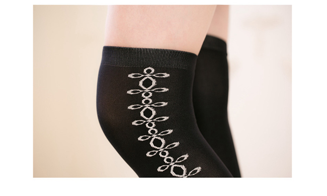 蒂巴蕾-ENVY 側花紋 美型腳跟膝上襪