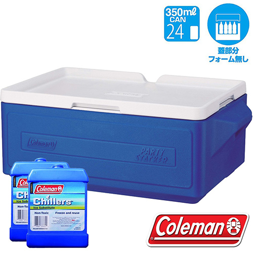 Coleman CM-1326藍色 23.5L可疊放置物型冰桶+冷媒2入 行動冰箱/保冰袋
