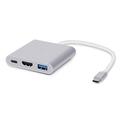 MacBook NB 專用 TYPE-C HDMI USB3.0 三合1數位影音轉接器