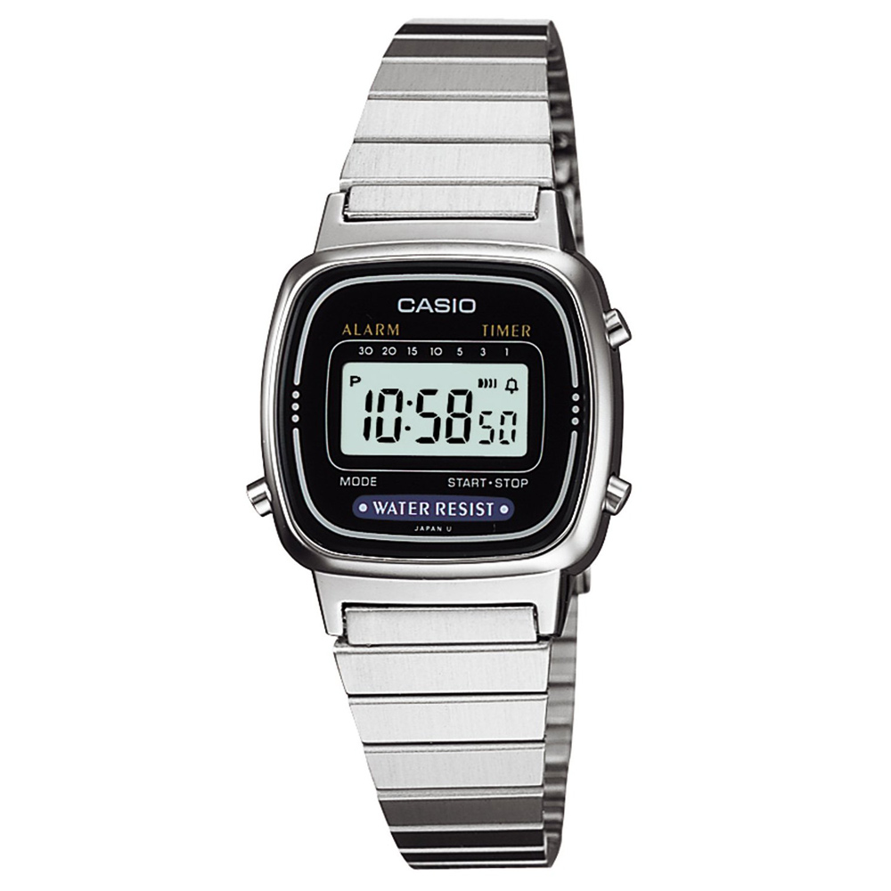 CASIO 銀棕梠城市數位電子錶(LA670WA-1)-24.6mm