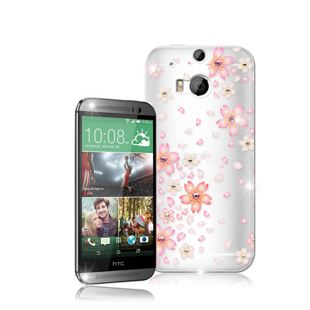 PGS施華洛世奇彩鑽 hTC One M8 花語水晶軟式保護殼 背蓋 product image 1