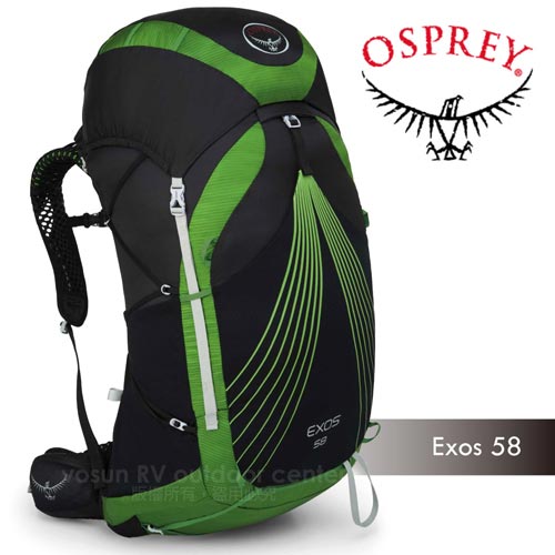 【OSPREY】Exos 58L 超輕量健行登山背包(M)_玄武岩黑