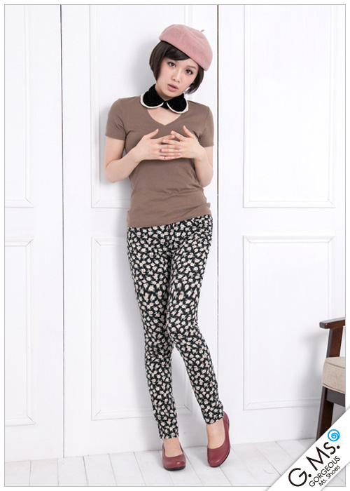 【G.Ms.】MIT系列‧通勤極品‧素面全真皮楔型娃娃鞋‧牡丹紅