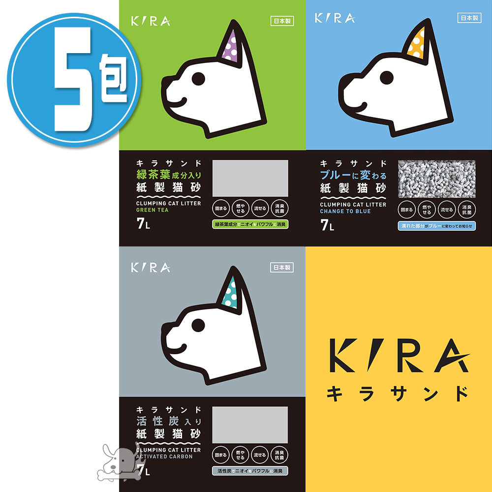 日本 KIRA 大和 紙貓砂 3種香味任選 7L x 5 包