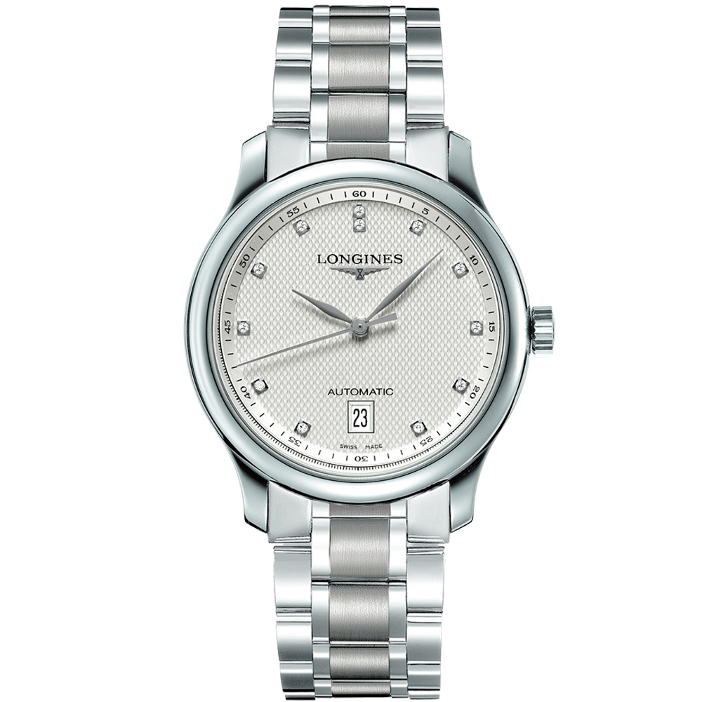 LONGINES 浪琴 官方授權 Master 巨擘真鑽機械腕錶-銀/39mm L2.628.4.77.6