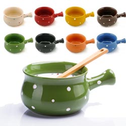日式波點陶瓷碗