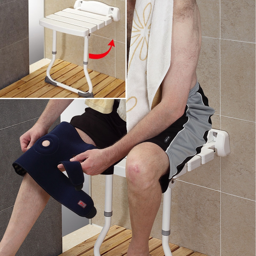 COLOR壁式安全附腳洗澡椅(抗菌防霉)
