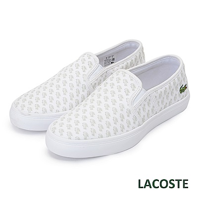 LACOSTE 女用休閒/懶人鞋-白