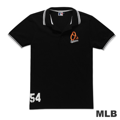 MLB-巴爾的摩金鶯隊繡印花POLO衫-黑(男)
