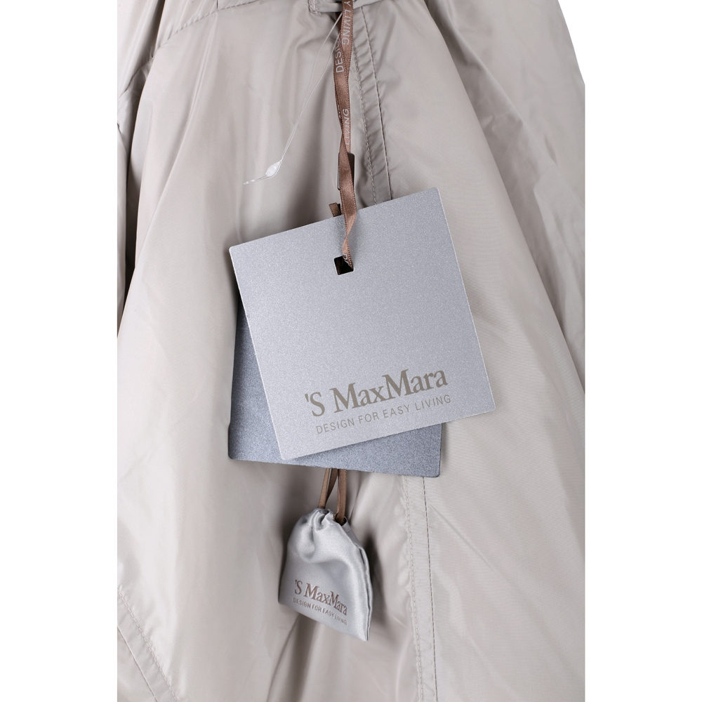 Max Mara-'S Max Mara 墨灰/淺灰雙面兩穿連帽羽絨外套(附腰帶) | 精品