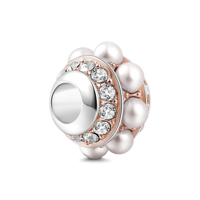 SOUFEEL索菲爾 925純銀珠飾 奢華珍珠 串珠(玫瑰金)